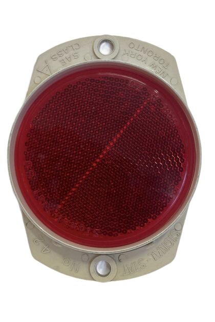 Red Screw-In Round Plastic Reflector Cat Eye Caravan/Van/Trailer