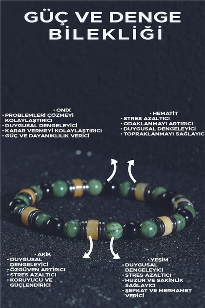 Jade Onyx Agate Hematite Energy and Healing Combination - Bracelet Elegance and Health