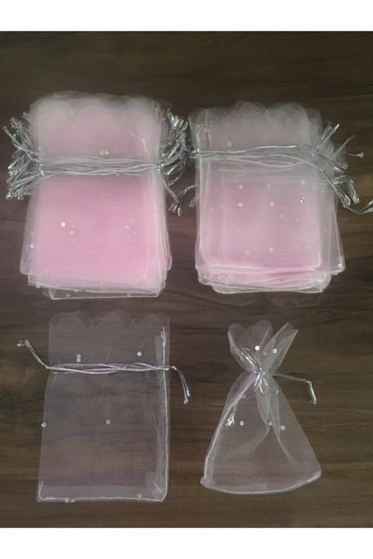 Pembe Tül Kese 10.5 X 7 Cm Organze Tül Kese Adet