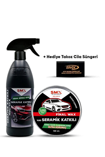 SMX Final Wax 150ml Seramik Katkılı Hızlı Cila 750ml Hediye Takoz