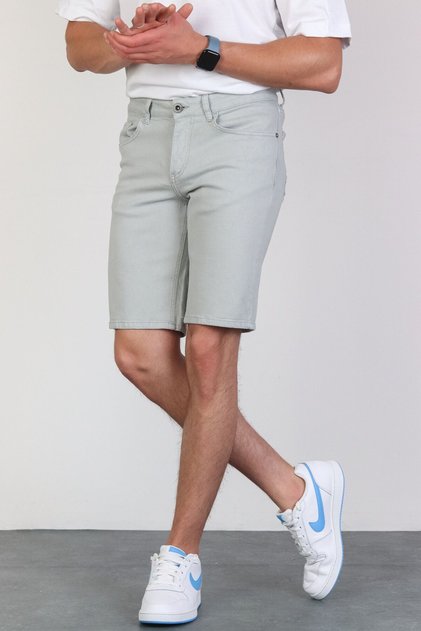 Ανδρικό τζιν σορτς Baby Blue Slim Cut Lycra THOMAS-BABY BLUE