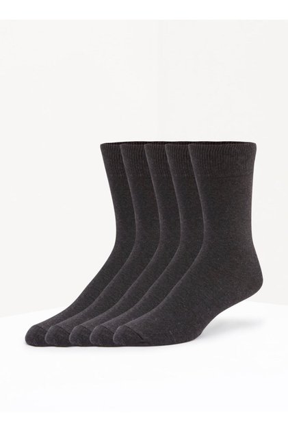 Solid Calf Length Socks - Set of 5
