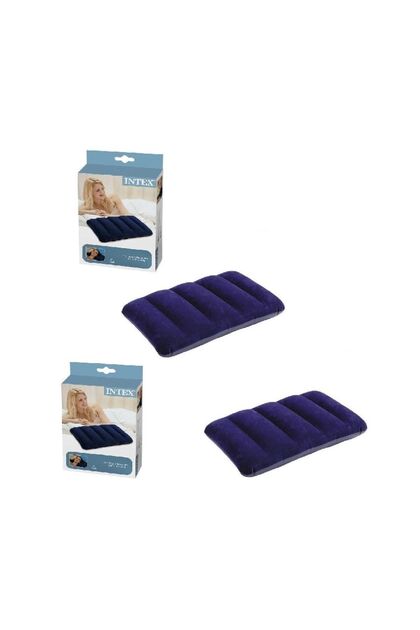 2li Set 68672 Kadife Kaplı Şişme Yastık Minder Yastık Kamp Yastığı Intex Kamp Yastığı