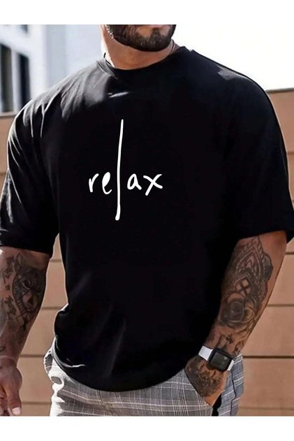 Ανδρικό T-Shirt σε μεγάλο μέγεθος - Relax Print, Modavibe