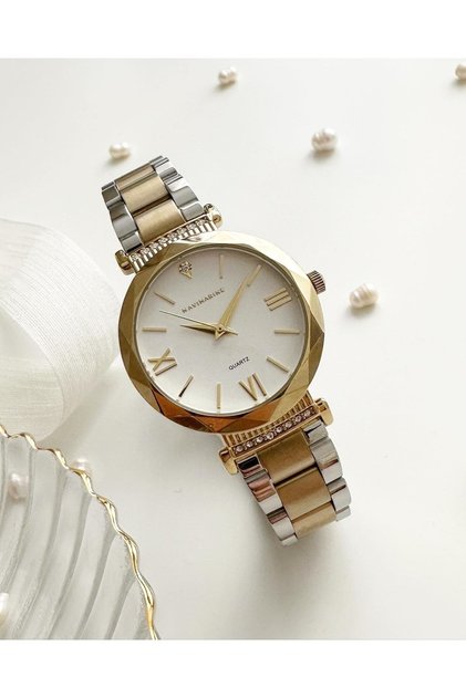 Gold Silver Women's Wristwatch