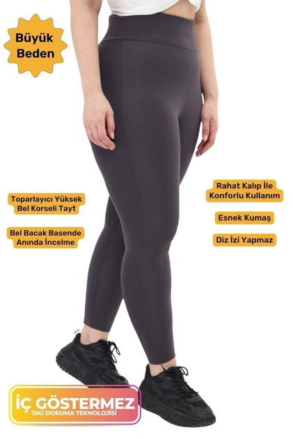 Plus Size Comfort Model High-Waisted Sports and Casual Leggings with Slimming Corset Features