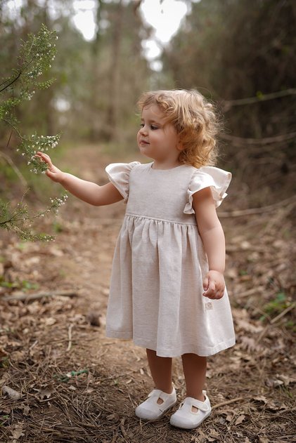 Organic Cotton Linen Girl's Dress