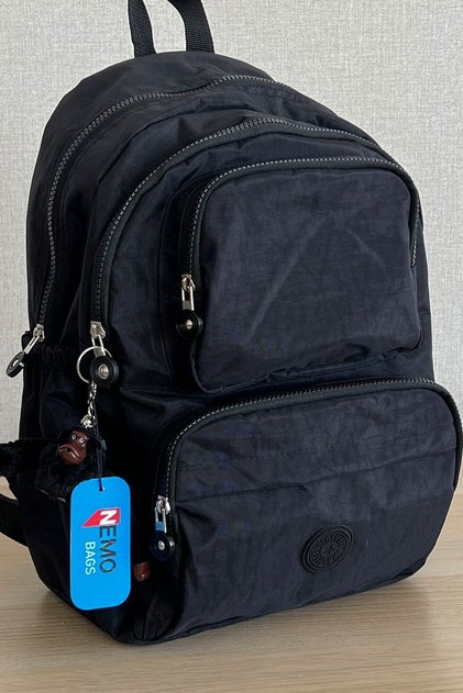 School Bag Black Unisex Waterproof Fabric Middle-high-school-university Laptop Travel Backpack 40x30cm