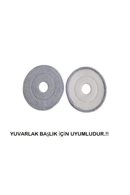 Spinner Mop Kıl ve Tüyleri Toplayan Özel Plastik ipli Yuvarlak Microfiber Yedek Paspas 2 Adet