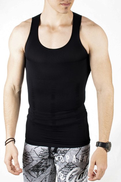 Men's Black Lycra Corset Athlete Waist Belly Tightening Athlete 2407072