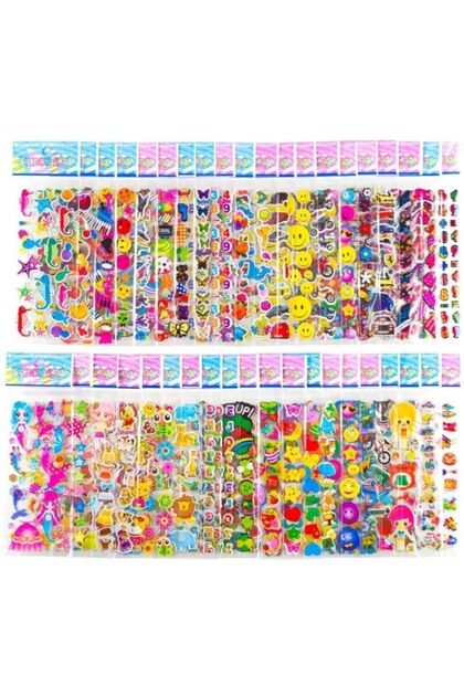 2'li Set Sticker Etiket, Karışık Etiket, Çıkartma, Defter Yapıştırma