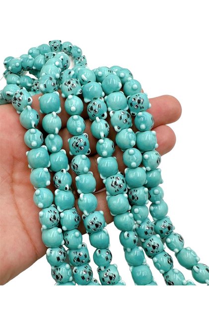 12mm Tiger Tiger Ceramic 5-Color Jewelry Making Accessory Beads (5 Pieces)