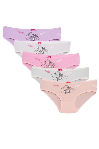 5-Piece Colorful Lycra Printed Girl's Panties
