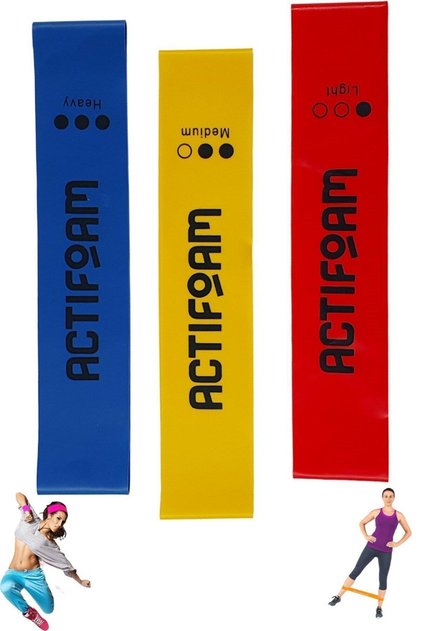 Acti Latex 3-Piece Aerobic Band Resistance Band Squat Working Rubber End Closed