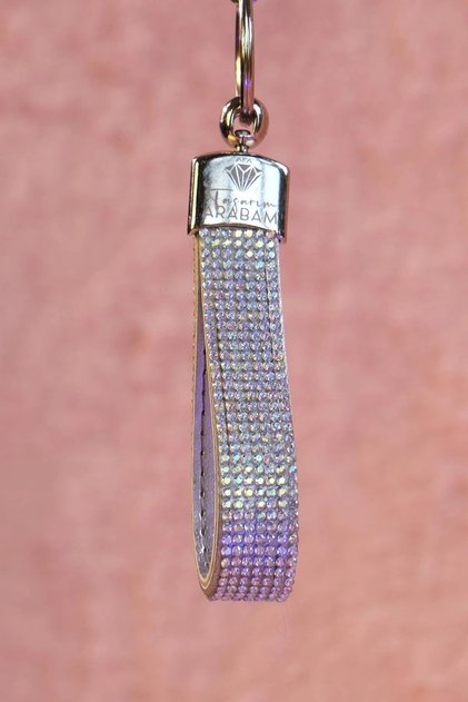 Stone Keychain with Color Options, Gilded
