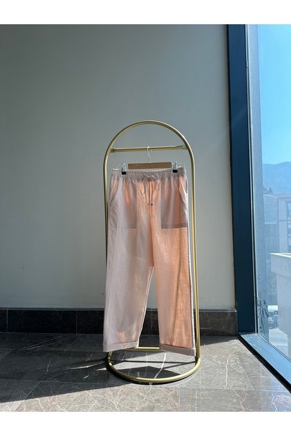 High Waist Pocketed Linen Pants