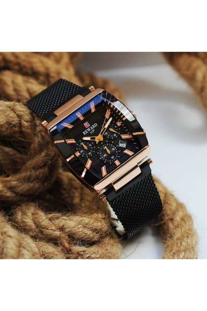 Vip Black Square Straw Cord Men's Wristwatch Rw.11290.01