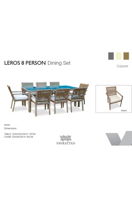Leros Rattan 8 Kişilik Yemek Takımı-küf