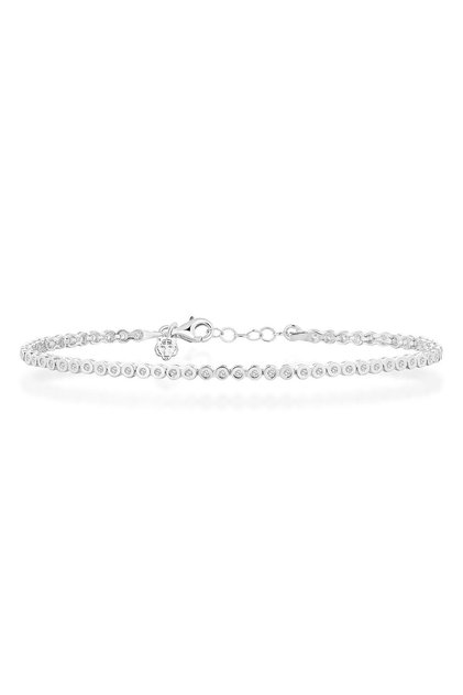 Gümüş Kaplan Charm Beyaz Circle Bileklik
