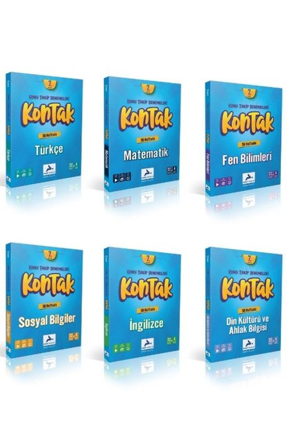 Paraf 7. Sınıf Kontak Konu Takip Deneme Seti Türkçe- Matematik-Fen-Sosyal-İngilizce-Din 6 Kitap