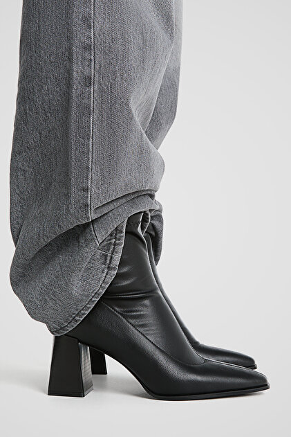 Stradivarius Heeled Stretch Boots- Trendyol