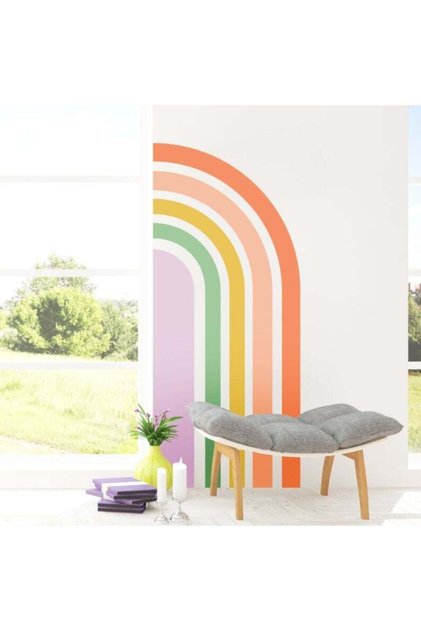 Autocolant de perete pentru cameră pentru copii cu jumătate de curcubeu colorat