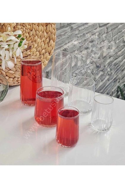 Özel Nova Serisi 18 Parça Su Meşrubat Bardak Kahve Yanı Seti