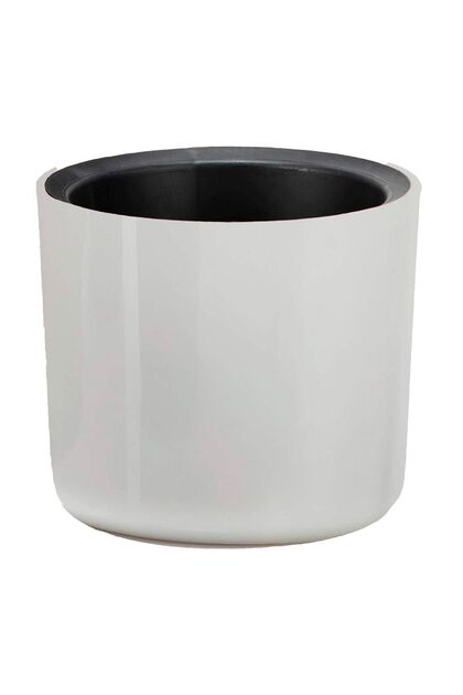 Mimoza 7cm Beyaz 0,2 Litre Mini Boy Kaktüs Sukulent Saksısı Süzgeçli Minik Parlak Saksı 7 Cm