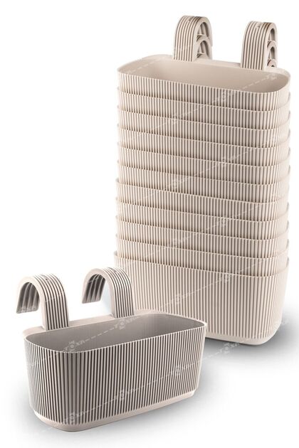 12'li Pera Askılı Balkon Saksısı Seti 3,2 Litre (29cm) Ayarlanabilir Denge Aparatlı ve Kelepçeli