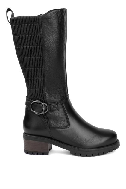 9869 Women's Genuine Leather Classic Boots Black