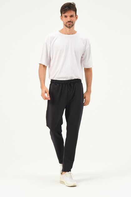 Men's Straight Leg Sweatpants with Side Pockets 780 Navy Blue