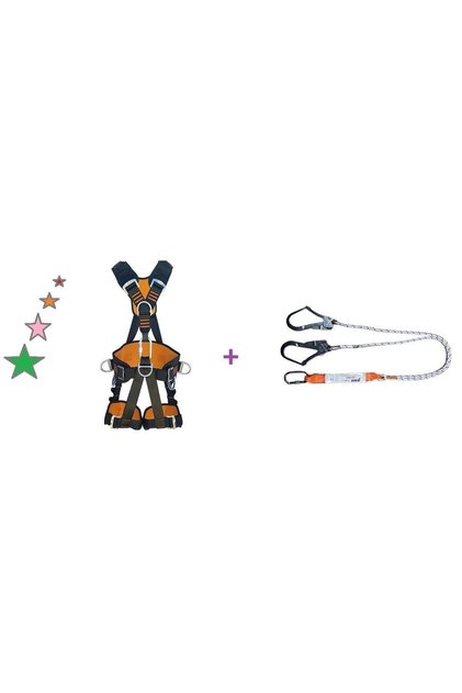 Kp45 Tam Korumalı Emniyet Kemeri Ka341 Çift Bacaklı Şok Emicili Lanyard Güvenlik