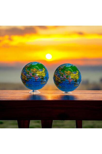 2Pcs World Map Patterned Stress Ball Finger Trainer Anti-Stress Reliever Educational Ball