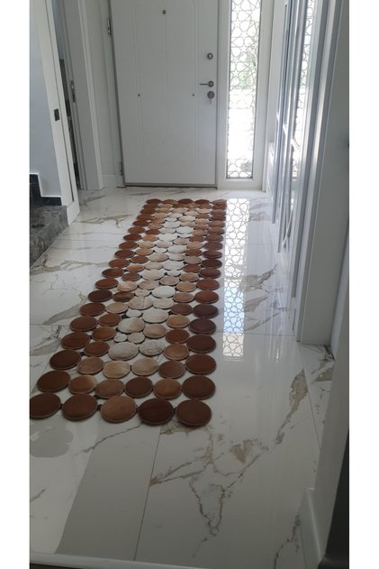 Dekoratif geçişli yolluk deri