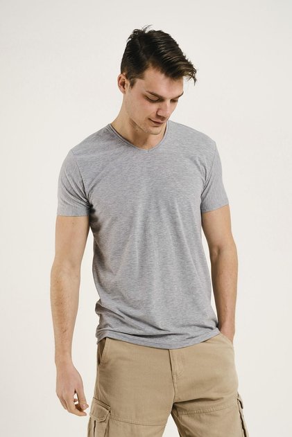 Men's Riley V-Neck Slim Fit Basic T-Shirt