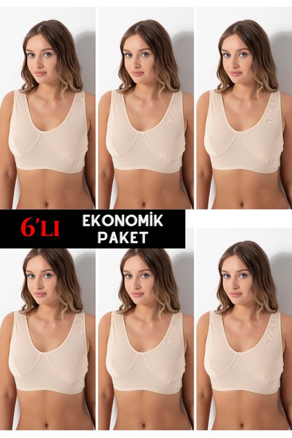 Economical Pack of 6 100% Cotton Ribbed Body Half Undershirt 1405