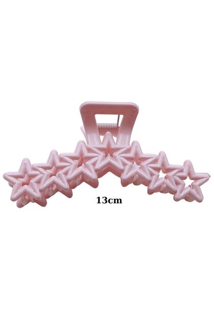 Women's Pink Star Figured Hair Clip with Latch Buckle