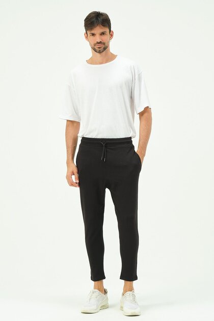 Men's Loose Cut Straight Leg Sweatpants 785 Black
