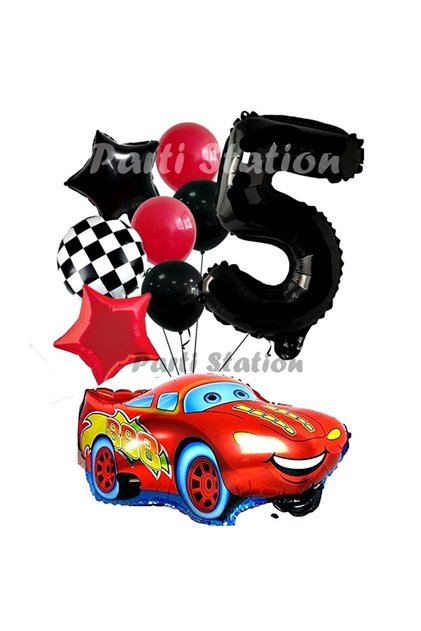 Cars Lightning Mcqueen Race Car Concept 5 Year Old Balloon Set Cars Cars Birthday Balloon Set