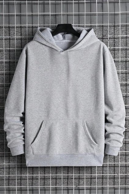 Carlis Plain Basic Cotton Unisex Hooded Sweatshirt