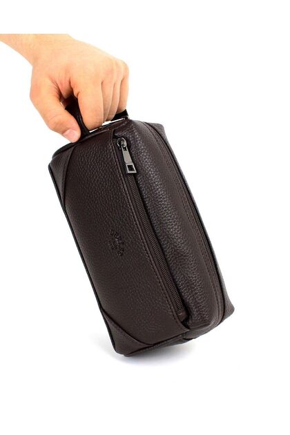 Men's Brown Handbag, Cosmetic Shaving Bag, Travel, Portfolio, Men's Handbag