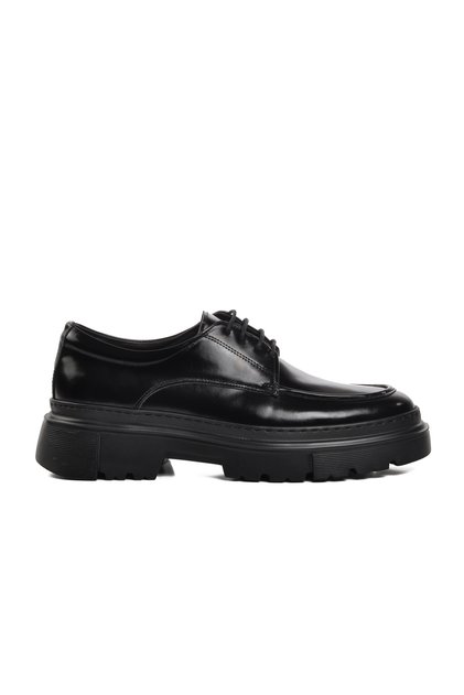 Premium 1308 Black Genuine Leather Men's Classic Shoes Wide Fit
