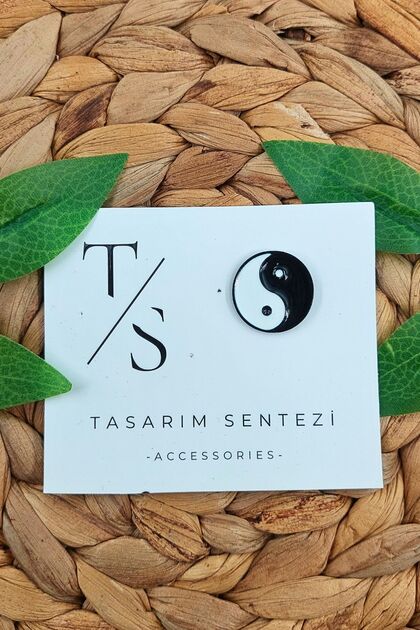Rozet Metal Broş Yaka Okul Çantası Kıyafet Şapka Takı Aksesuar Yin Yang iyilik Kötülük Tai Chi