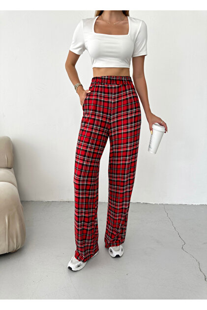 plaid soft pyjama bottoms womens