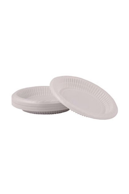 Plate Plastic 19.5 Cm 100 Pieces White