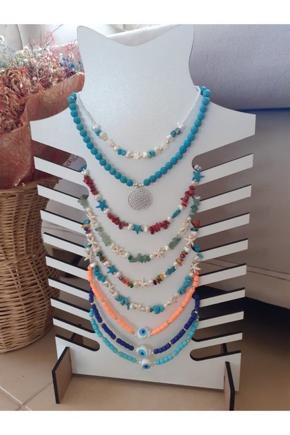 Wooden Necklace Organizer Necklace Stand