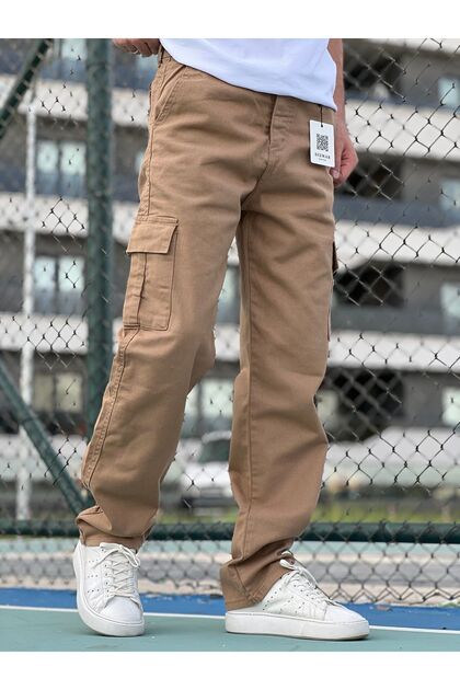 CARGO POCKET COMFORT FIT MEN'S BAGGY TROUSERS