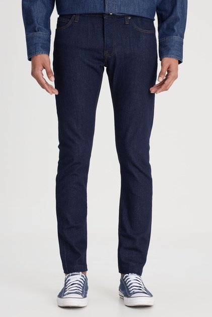 Malone Skinny Fit Dar Kesim Normal Bel Koyu Mavi Esnek Jean Kot Pantolon