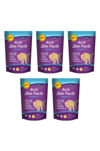 Ketojenik Konjac Noodle Makarna (5 ADET) Spaghetti 9kcal (VEGAN, KARBONHİDRATSIZ, GLUTENSİZ, KETO)