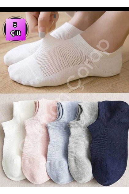 5 Pairs Unisex Invisible Sneakers Ballerina Cotton Socks
